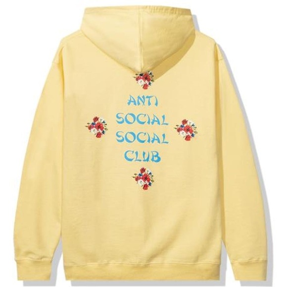 Anti Social Social Club 2 Much of Heaven Hoodie. Large. Yellow - Picture 1 of 6